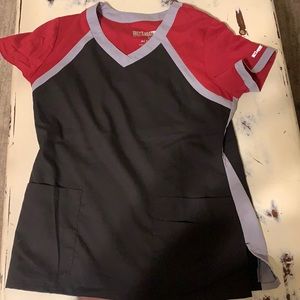Red and black Grey’s Anatomy scrub top size medium